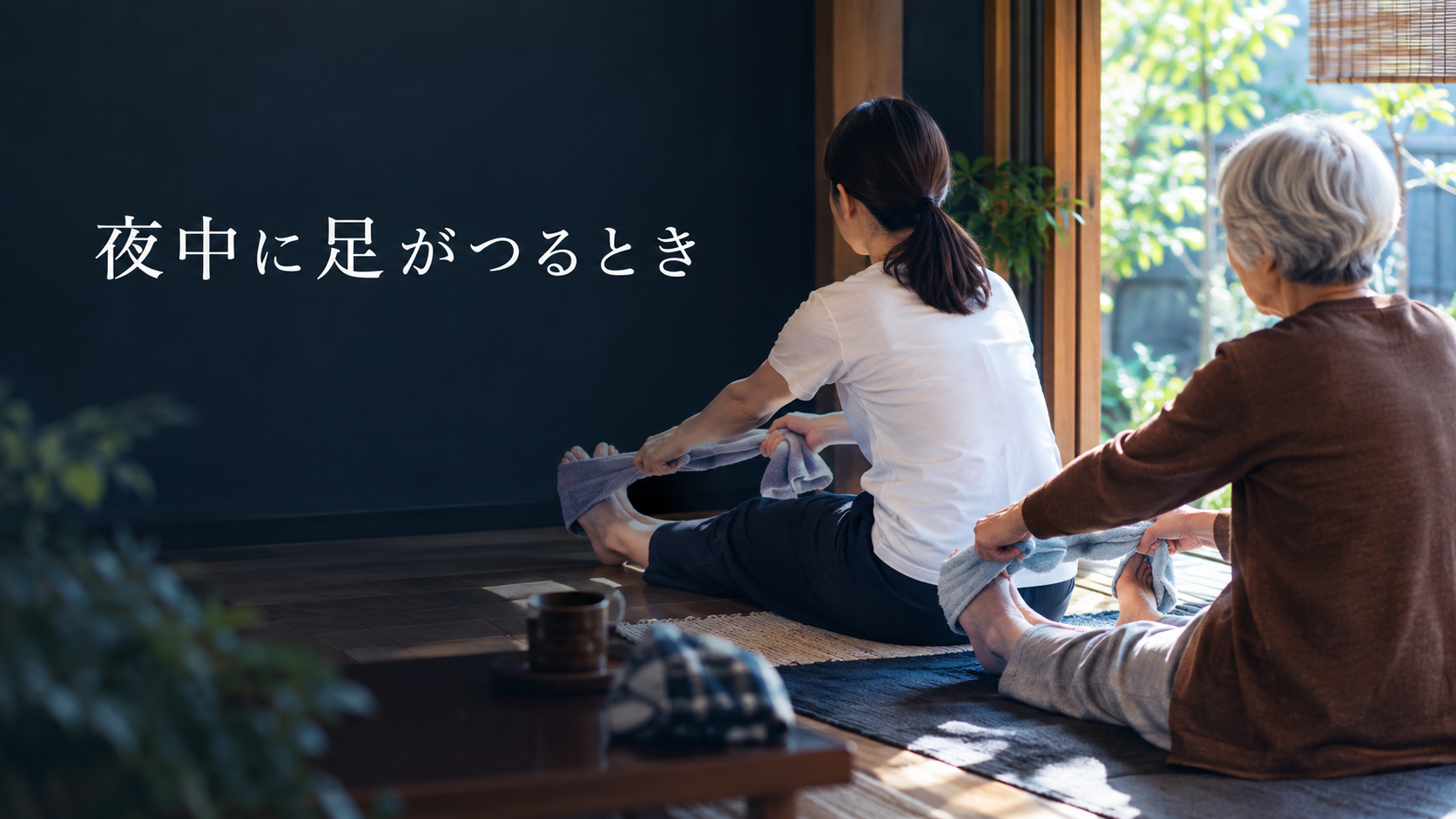 高齢の親が夜中に足がつる｜こむら返りの対処と、寝る前にできる4つの予防